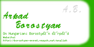 arpad borostyan business card